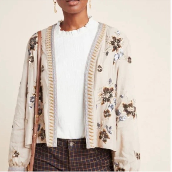 Anthropologie embroidered jacket. Size S - Picture 2 of 9